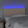 vidaXL Tăblie de pat cu LED, cappuccino, 80x5x78/88cm, piele ecologică