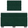 vidaXL Pat box spring cu saltea, verde &icirc;nchis, 120x200 cm, catifea