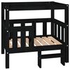 vidaXL Pat pentru c&acirc;ini, negru, 75,5x63,5x70 cm, lemn masiv de pin