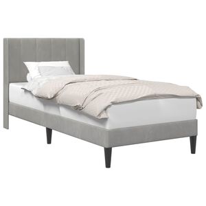 vidaXL Cadru de pat cu headboard Gri deschis 100 x 200 cm Catifea