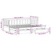 vidaXL Pat de zi cu extensie și sertare fără saltea, alb, 80x200 cm
