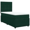 vidaXL Pat box spring cu saltea, verde &icirc;nchis, 90x200 cm, catifea