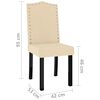vidaXL Scaune de bucătărie, 2 buc., crem, catifea