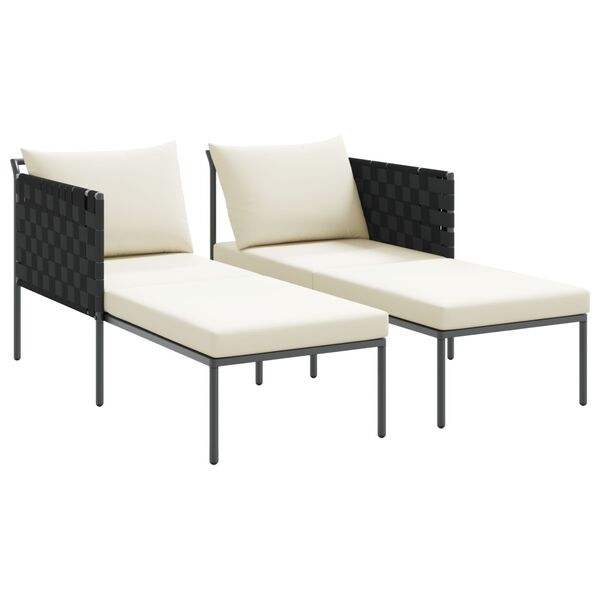 vidaXL Șezlong cu pernă 2-persoană Antracit 115 x 153 x 69.5cm Oțel