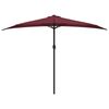 vidaXL Umbrelă de balcon, tijă aluminiu bordo 300x155x223cm semirotund