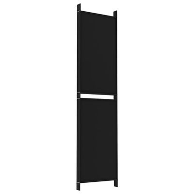 vidaXL Paravan de cameră cu 5 panouri, negru, 250x200 cm, textil