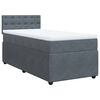 vidaXL Pat box spring cu saltea, gri &icirc;nchis, 90x200 cm, catifea