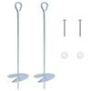 vidaXL Ancoră de Păm&acirc;nt 2 pcs Argintiu &Oslash;10 x 40 cm Metal Galvanizat