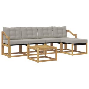 vidaXL Set de canapele de exterior cu pernă 6 pcs Alb și gri deschis