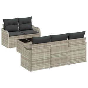 vidaXL Set de canapele pentru grădină 6 pcs Gri deschis și gri &icirc;nchis