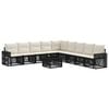 vidaXL Set de canapele pentru grădină 10 pcs Negru și Alb crem