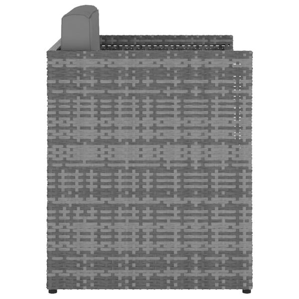 vidaXL Scaun de grădină cu taburet, antracit, poliratan