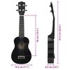 vidaXL Set ukulele Soprano pentru copii, cu husă, negru, 23"
