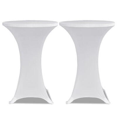 vidaXL Husă de masă cu picior Ø80 cm, 2 buc., alb, elastic