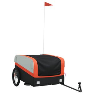 vidaXL Remorcă pentru biciclete, negru și portocaliu, 45 kg, fier
