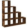 vidaXL Bibliotecă/separator stejar fumuriu 131,5x29x131,5 cm lemn