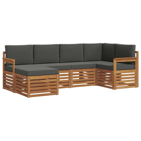 vidaXL Seturi de canapele cu pernă 6 pcs Natural și Antracit