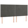 vidaXL Tăblie de pat gri &icirc;nchis 160x5x118/128 cm catifea