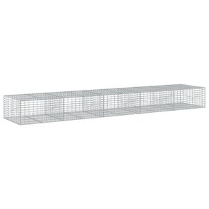 vidaXL Coș gabion cu capac, 500x100x50 cm, fier galvanizat