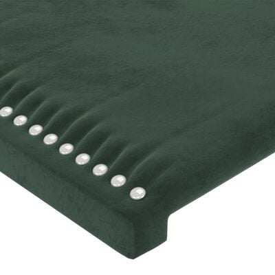 vidaXL Tăblie de pat cu LED, verde închis, 203x16x118/128 cm, catifea