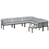 vidaXL Set canapea de grădină, 6 piese, cu perne, negru, oțel vopsit