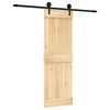 vidaXL Ușă glisantă Natural și Negru 70 x 210 cm Lemn de Pin Solid