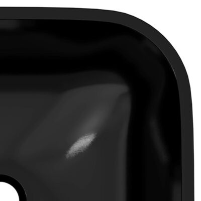 vidaXL Chiuvetă din sticlă, negru, 42x42x14 cm