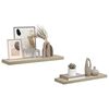 vidaXL Rafturi de perete suspendate 2 buc., stejar, 80x23,5x3,8 cm MDF