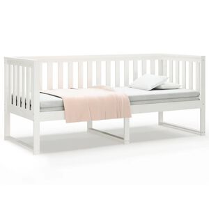 vidaXL Pat de zi fără saltea alb 75x190 cm lemn masiv de pin