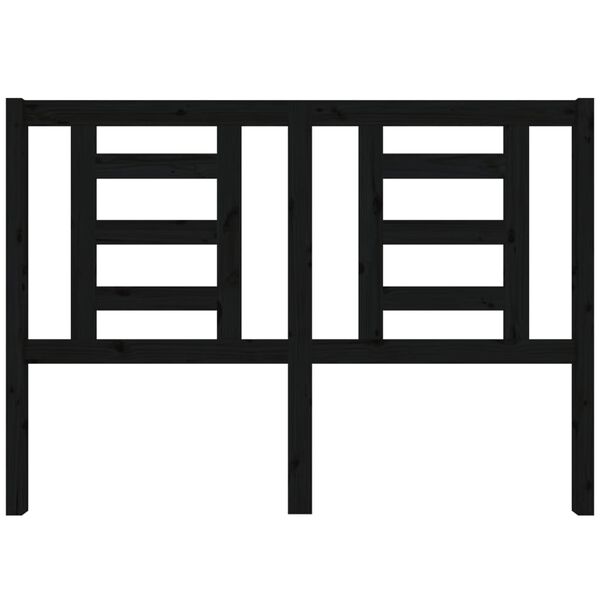 vidaXL Tăblie de pat, negru, 141x4x100 cm, lemn masiv de pin