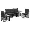 vidaXL Set de canapele de exterior 5 pcs Negru și Gri &icirc;nchis Poliester