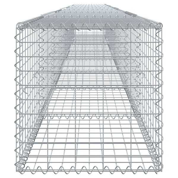 vidaXL Coș gabion cu capac, argintiu, 800x50x50 cm, fier galvanizat