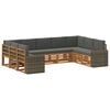 vidaXL Set canapea sectională 9 pcs Natural și Antracit Poliester