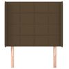 vidaXL Tăblie de pat cu aripioare maro &icirc;nchis 83x16x118/128 cm textil