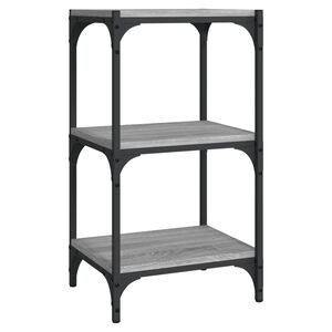 vidaXL Raft cărți gri sonoma 40x33x70,5 cm, lemn prelucrat și oțel