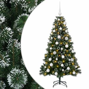 vidaXL Brad de Crăciun artificial cu glob 120 cm 150 LED-uri Alb cald