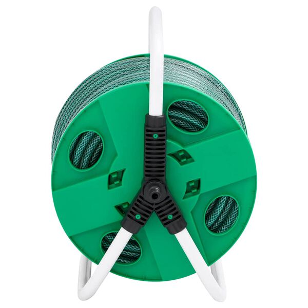 vidaXL Tambur furtun autonom verde set racorduri furtun 0,5" 30 m PVC