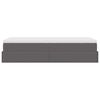 vidaXL Cadru de pat otoman cu saltea gri 90x200cm piele artificială