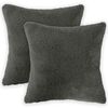 vidaXL Husă pentru pernă 2 pcs HEERLEN Gri &icirc;nchis 30 x 30 cm Boucl&eacute;