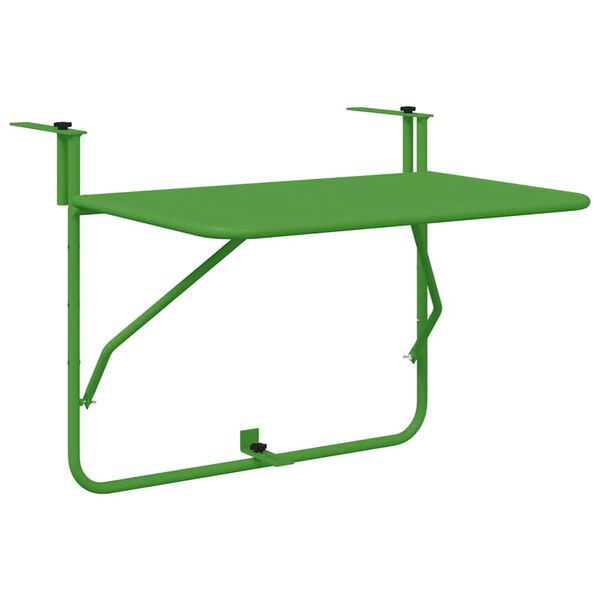 vidaXL Masă Suspendată pentru Balcon Verde 60 x 39 x 65 cm Oțel