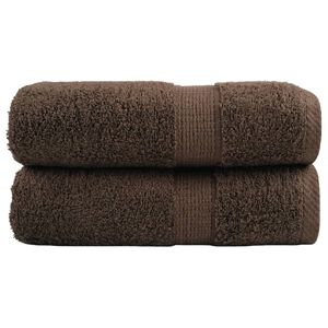vidaXL Prosoape de baie premium, SOLUND, 2 buc., maro, 30 x 30 cm, 600 g/m&sup2;