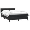 vidaXL Pat box spring cu saltea, negru, 160x210 cm, catifea