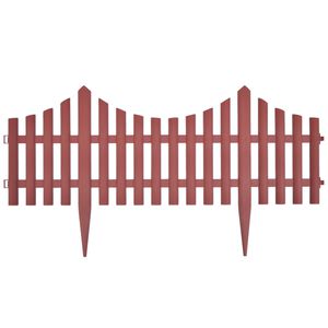 vidaXL Gard despărțitor de peluză, 17 buc., maro, 10 m