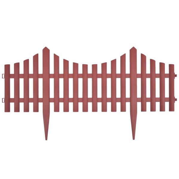 vidaXL Gard despărțitor de peluză, 17 buc., maro, 10 m