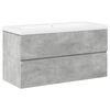 vidaXL Set mobilier de baie, 2 piese, gri beton, lemn compozit