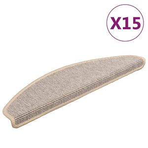 vidaXL Covorașe scări, 15 buc., 65x21x4 cm, semirotunde, argintii, mari