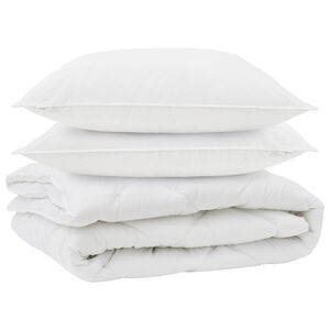 vidaXL Duvet pentru toate sezoanele cu pernă 3 pcs Alb Microfibră