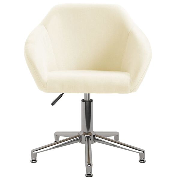 vidaXL Scaun de masă pivotant, crem, material textil