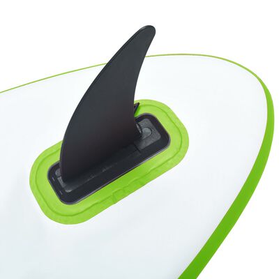 vidaXL Set de placă SUP gonflabilă cu velă, verde și alb