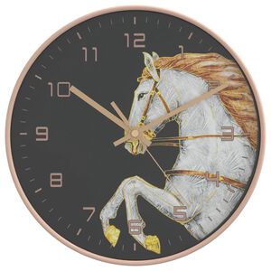vidaXL Ceas de perete auriu și alb &Oslash;29,5 cm polistiren și sticlă